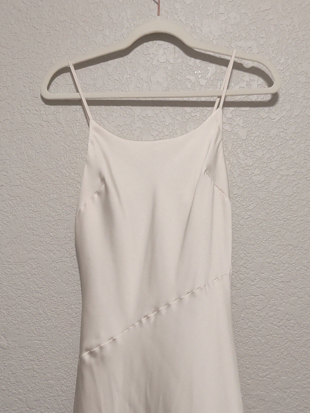 Express ivory cream satin sleeveless midi slip dress - Picture 3 of 6